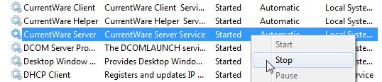 cwServer Veritabanını Taşıma
